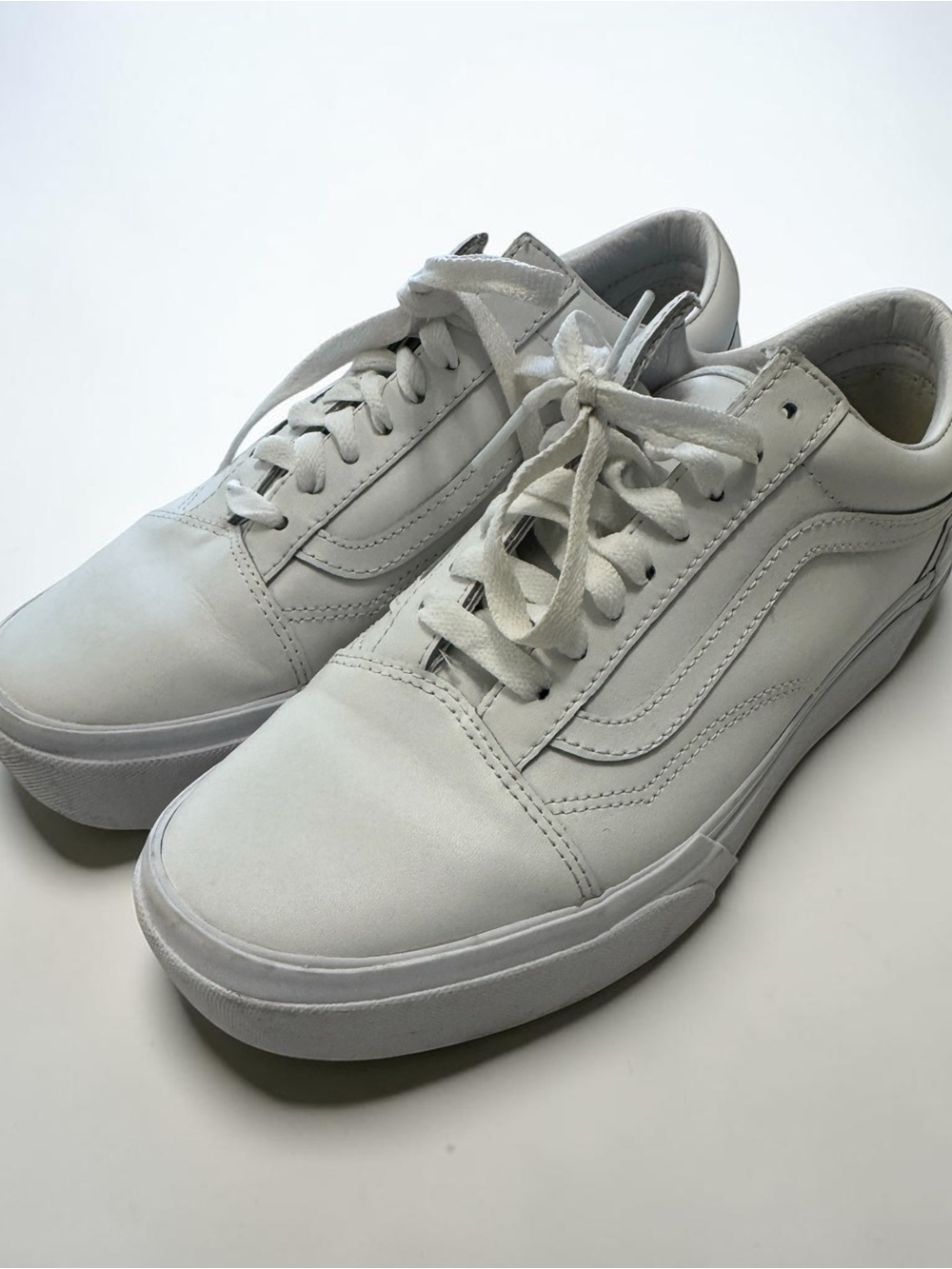 Unisex Vans Off The Wall White Leather Old Skool Low-Top Sneakers
